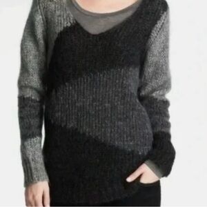 Eileen Fisher Wool Blend Cozy Neutral Color block Sweater